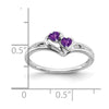 Gemstone and Diamond 2-stone Heart Rings