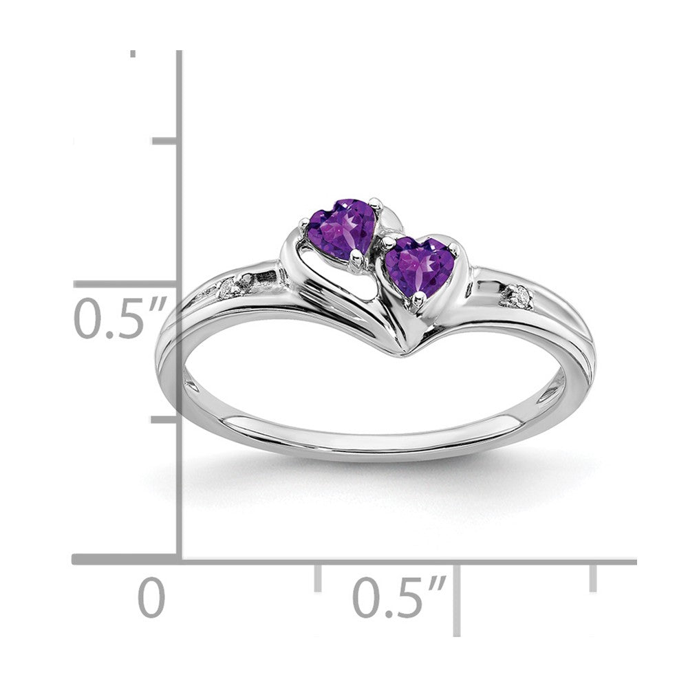 Gemstone and Diamond 2-stone Heart Rings