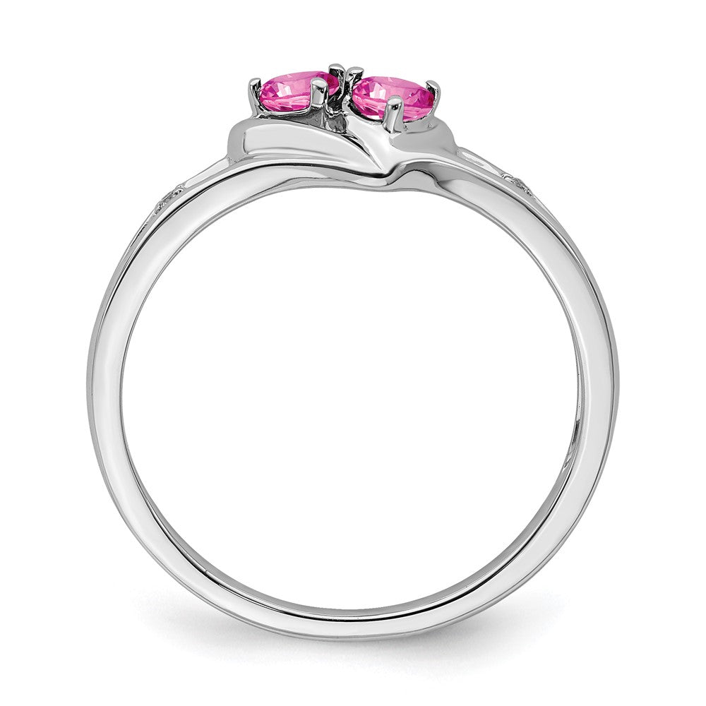 Gemstone and Diamond 2-stone Heart Rings