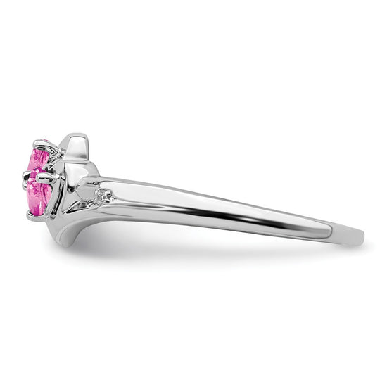 Gemstone and Diamond 2-stone Heart Rings