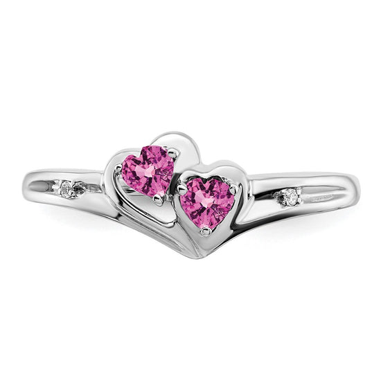 Gemstone and Diamond 2-stone Heart Rings