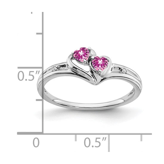 Gemstone and Diamond 2-stone Heart Rings
