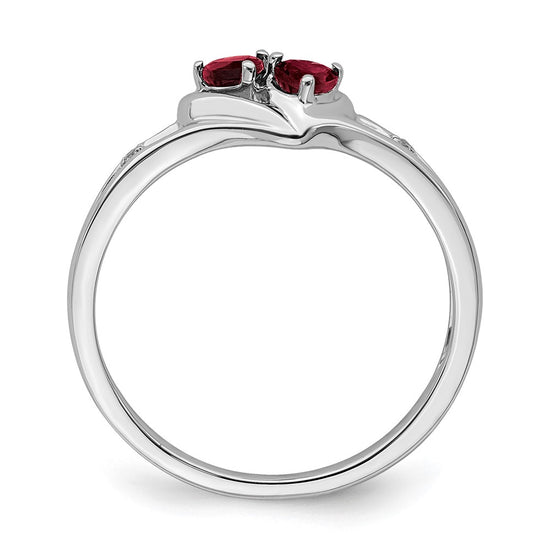 Gemstone and Diamond 2-stone Heart Rings