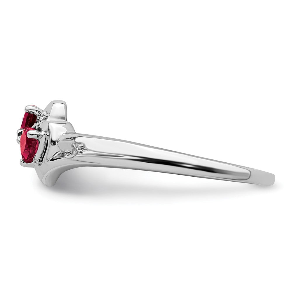 Gemstone and Diamond 2-stone Heart Rings