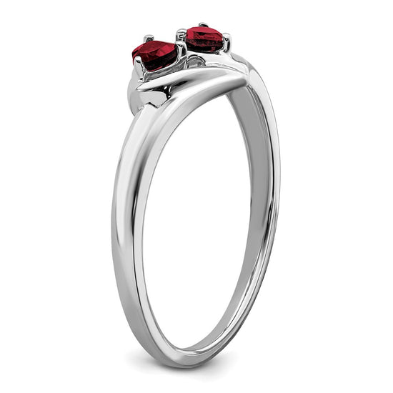 Gemstone and Diamond 2-stone Heart Rings