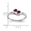 Gemstone and Diamond 2-stone Heart Rings