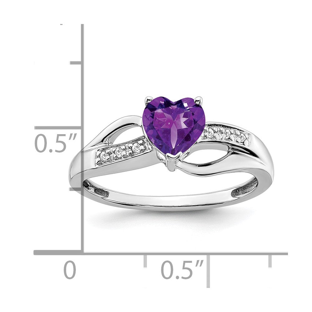 Gemstone and Diamond Heart Ring