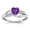 Gemstone and Diamond Heart Ring