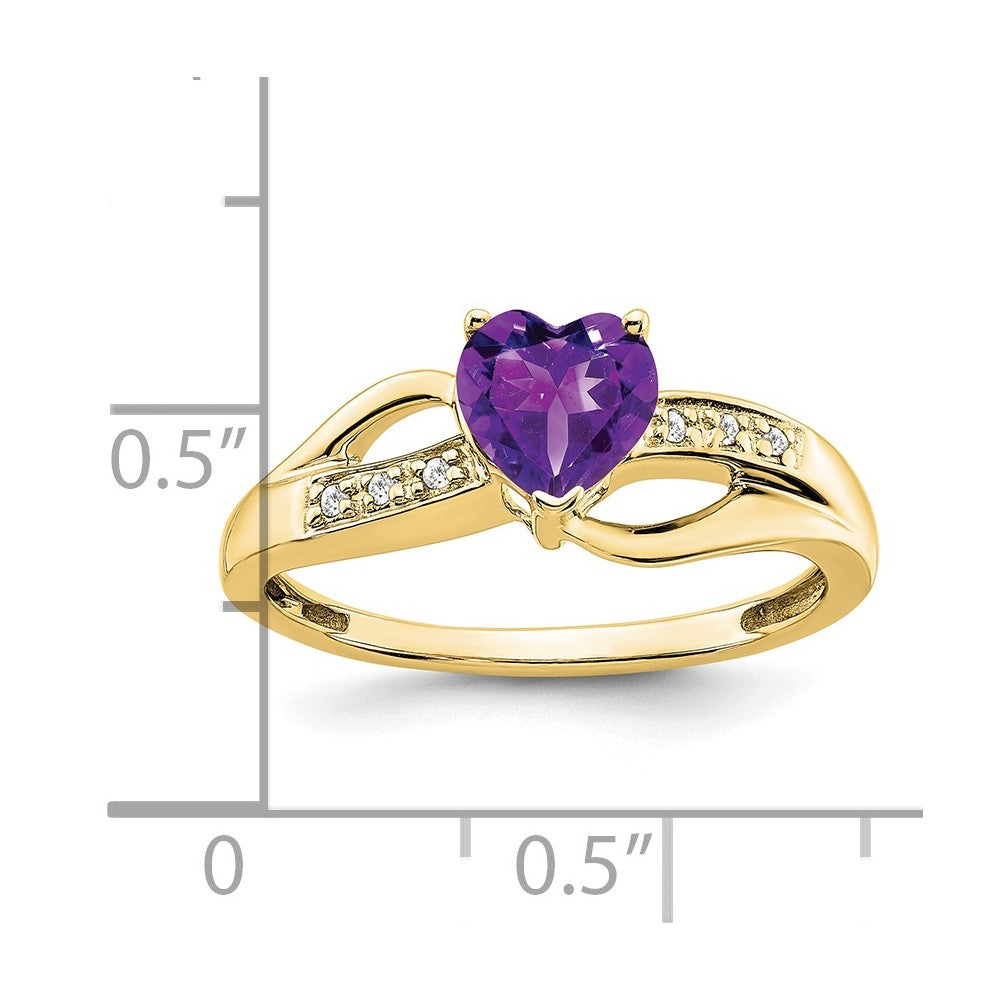 Gemstone and Diamond Heart Ring