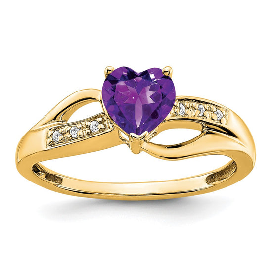 Gemstone and Diamond Heart Ring
