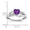 Gemstone and Diamond Heart Ring