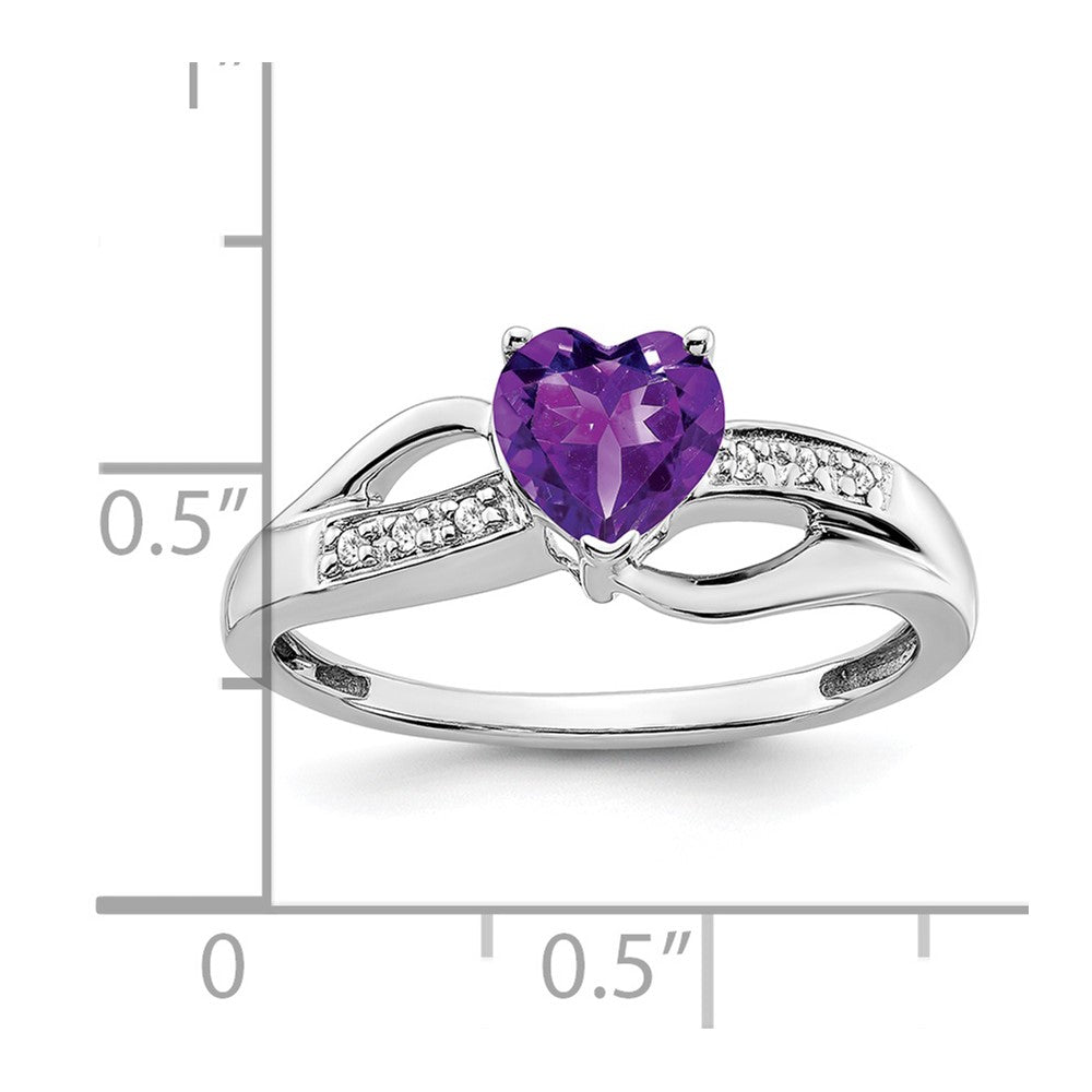 Gemstone and Diamond Heart Ring