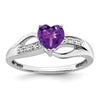 Gemstone and Diamond Heart Ring