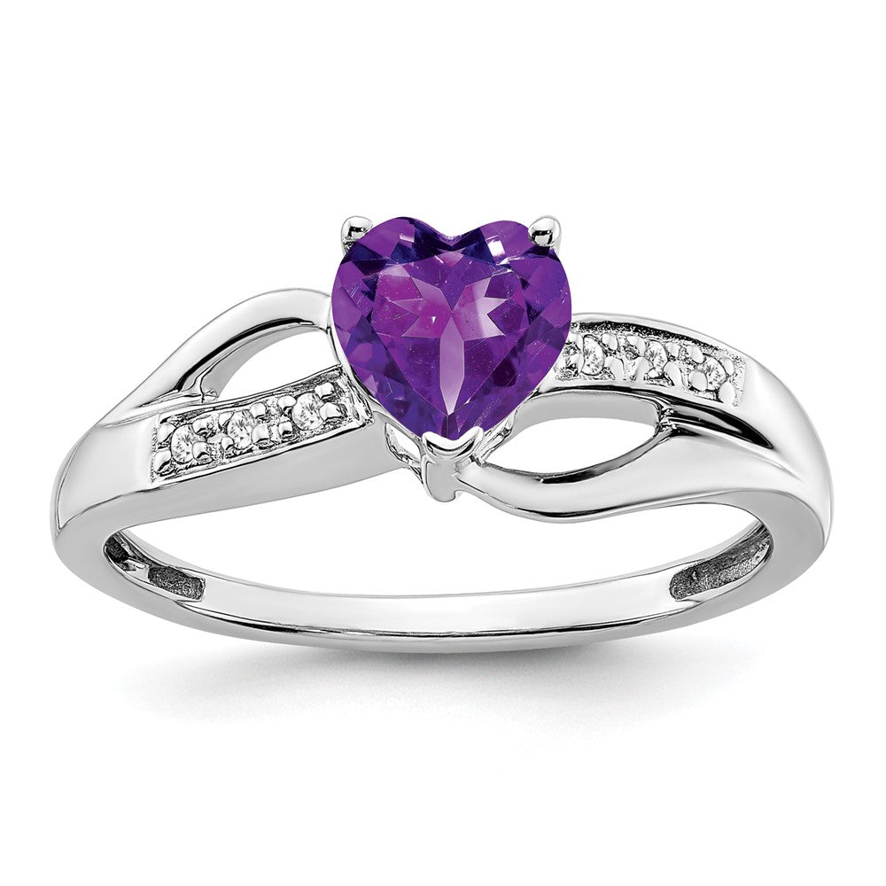 Gemstone and Diamond Heart Ring