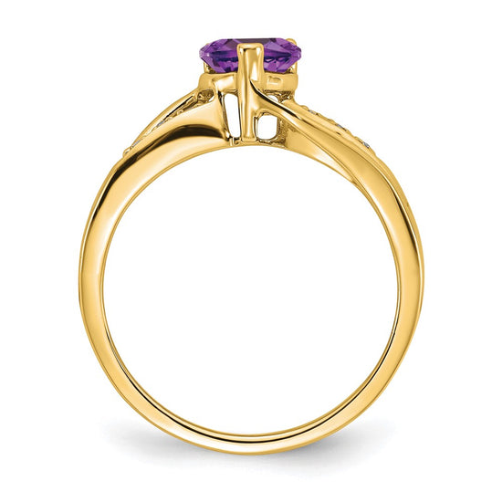 Gemstone and Diamond Heart Ring
