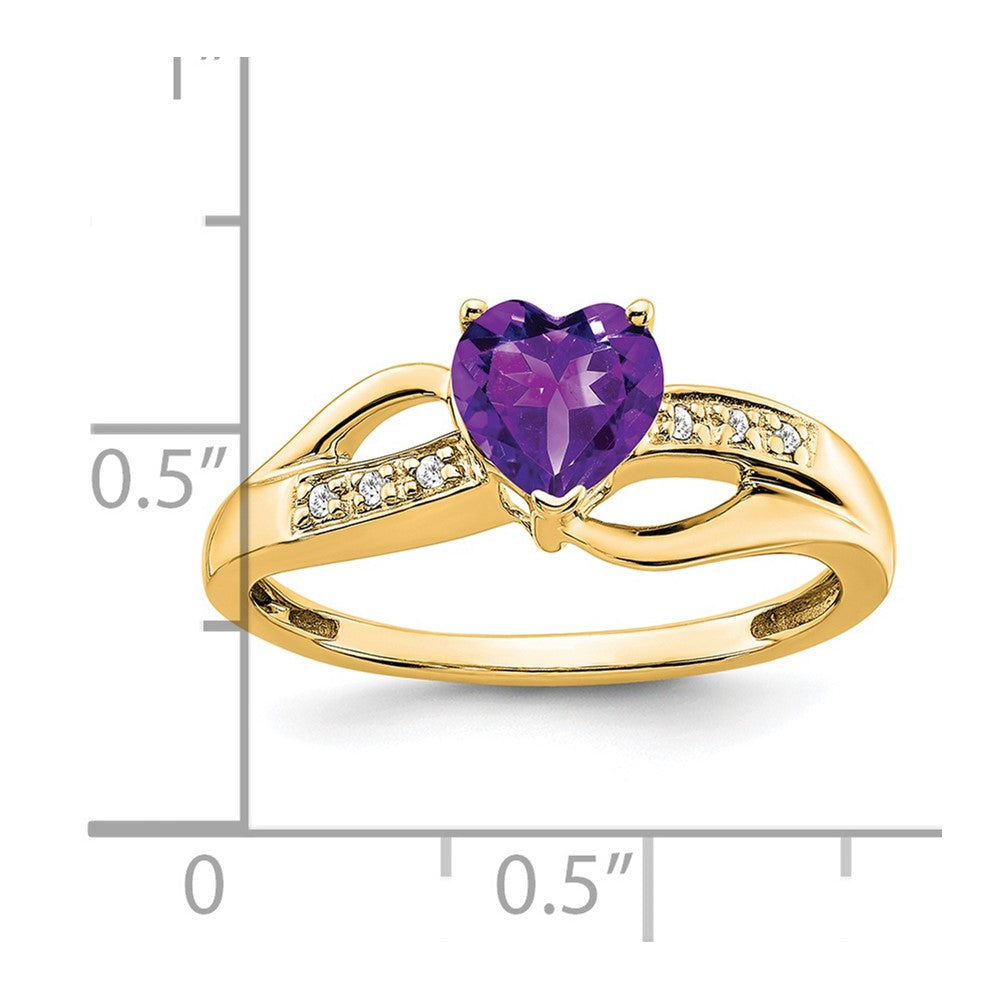 Gemstone and Diamond Heart Ring