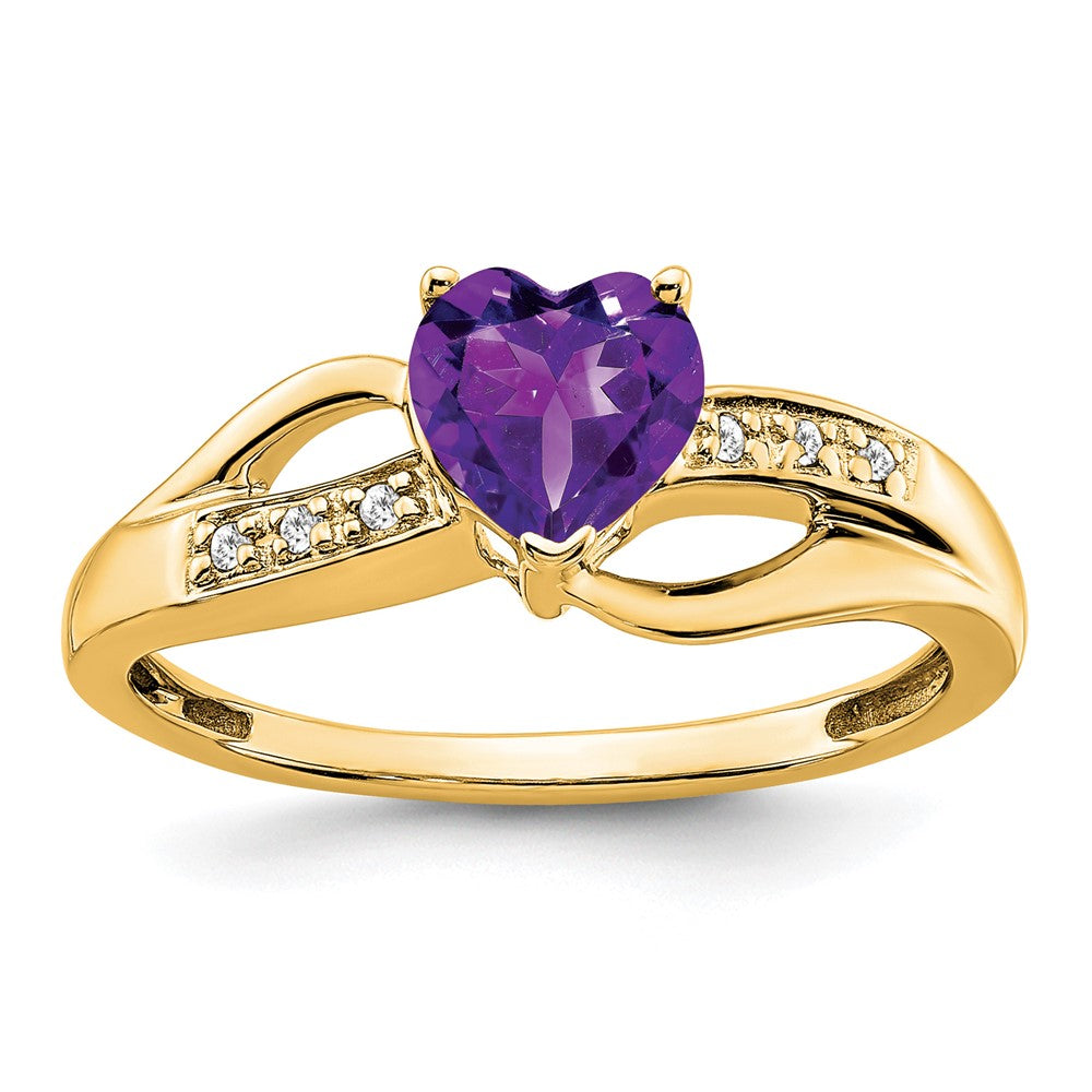 Gemstone and Diamond Heart Ring