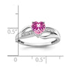 Gemstone and Diamond Heart Ring