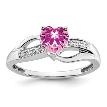 Gemstone and Diamond Heart Ring