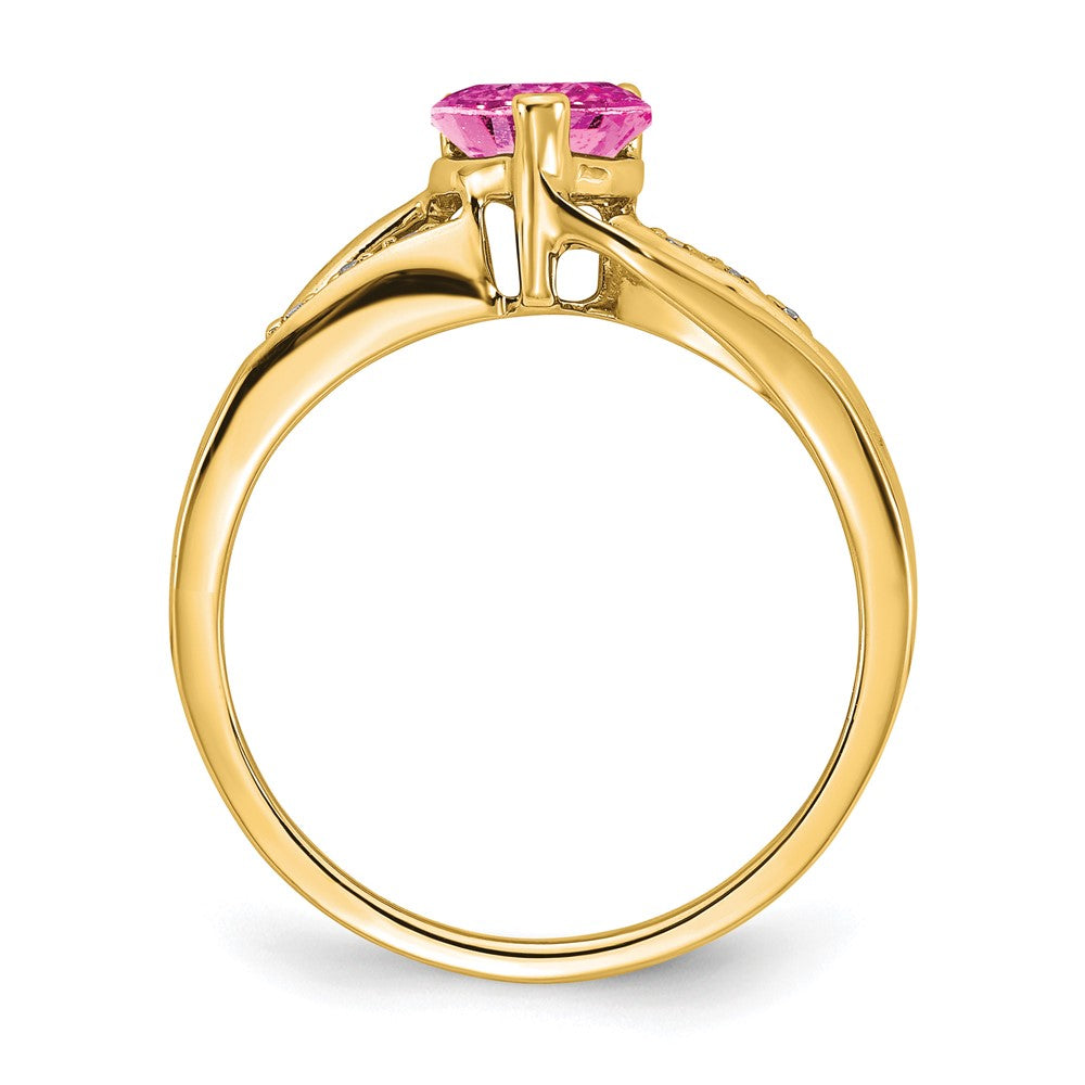 Gemstone and Diamond Heart Ring