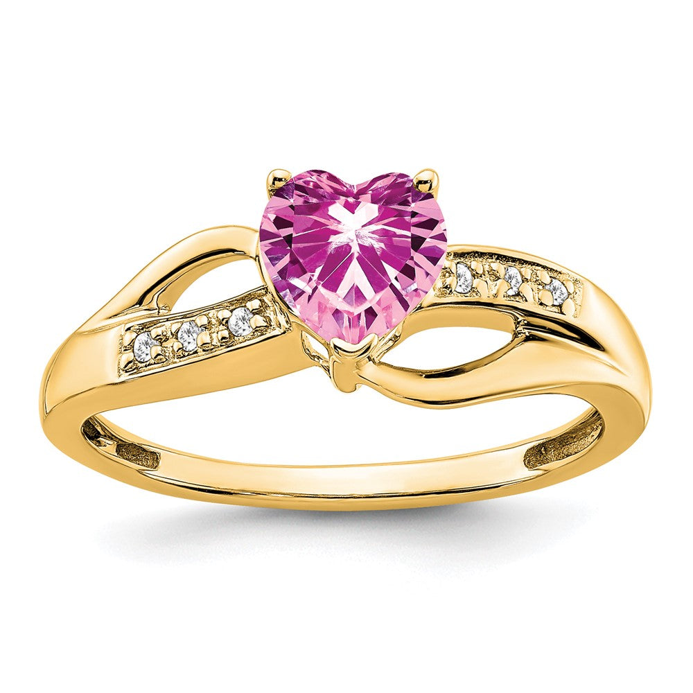 Gemstone and Diamond Heart Ring