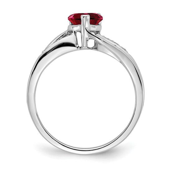 Gemstone and Diamond Heart Ring