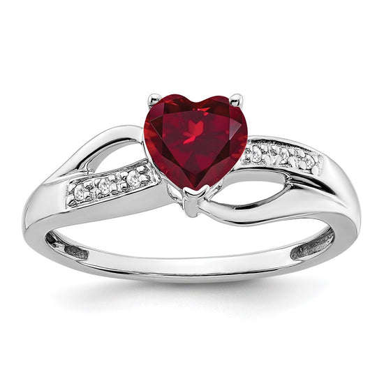 Gemstone and Diamond Heart Ring