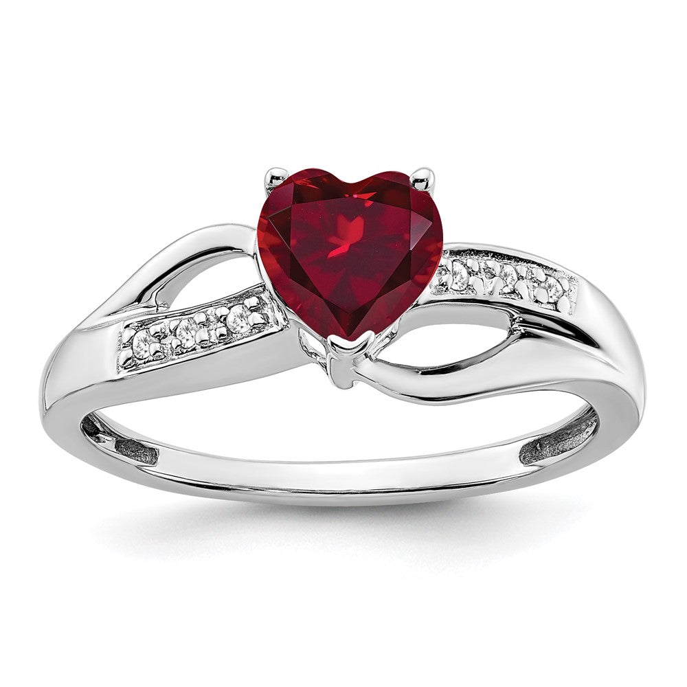 Gemstone and Diamond Heart Ring