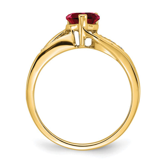 Gemstone and Diamond Heart Ring