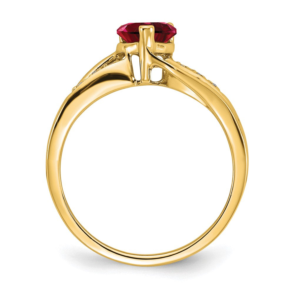 Gemstone and Diamond Heart Ring