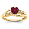 Gemstone and Diamond Heart Ring
