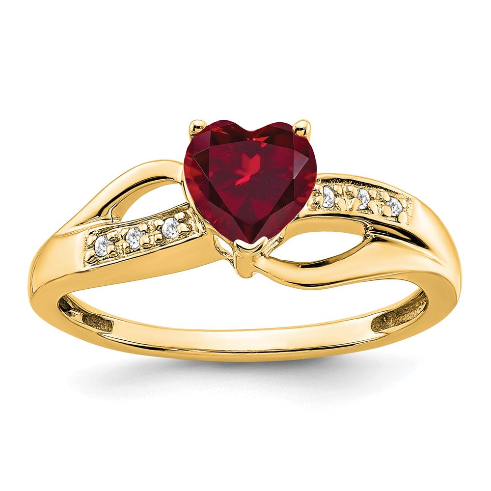 Gemstone and Diamond Heart Ring