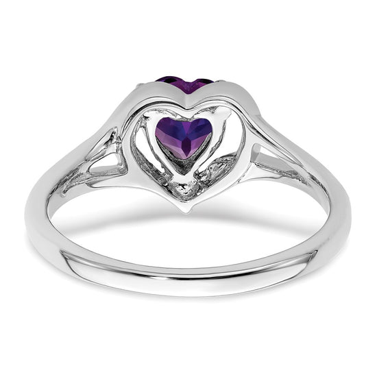 Gemstone and Diamond Heart Rings