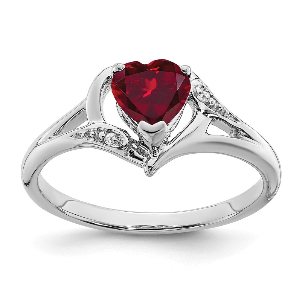 Gemstone and Diamond Heart Rings