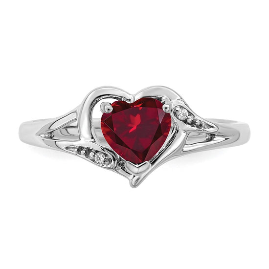 Gemstone and Diamond Heart Rings
