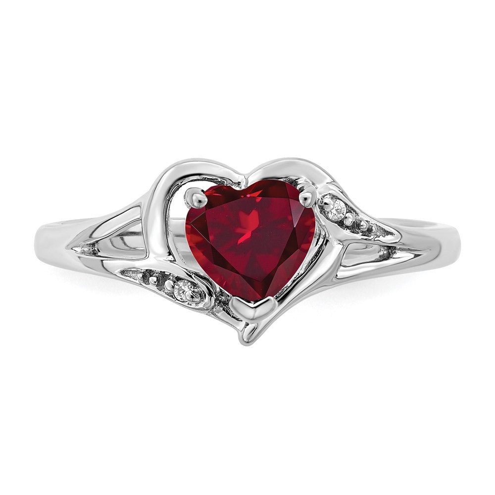 Gemstone and Diamond Heart Rings