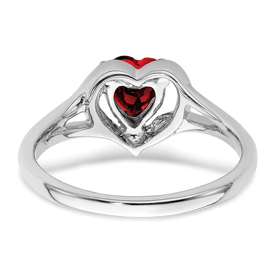 Gemstone and Diamond Heart Rings