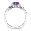 14k White Gold Gemstone and Diamond Heart Rings