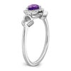 14k White Gold Gemstone and Diamond Heart Rings