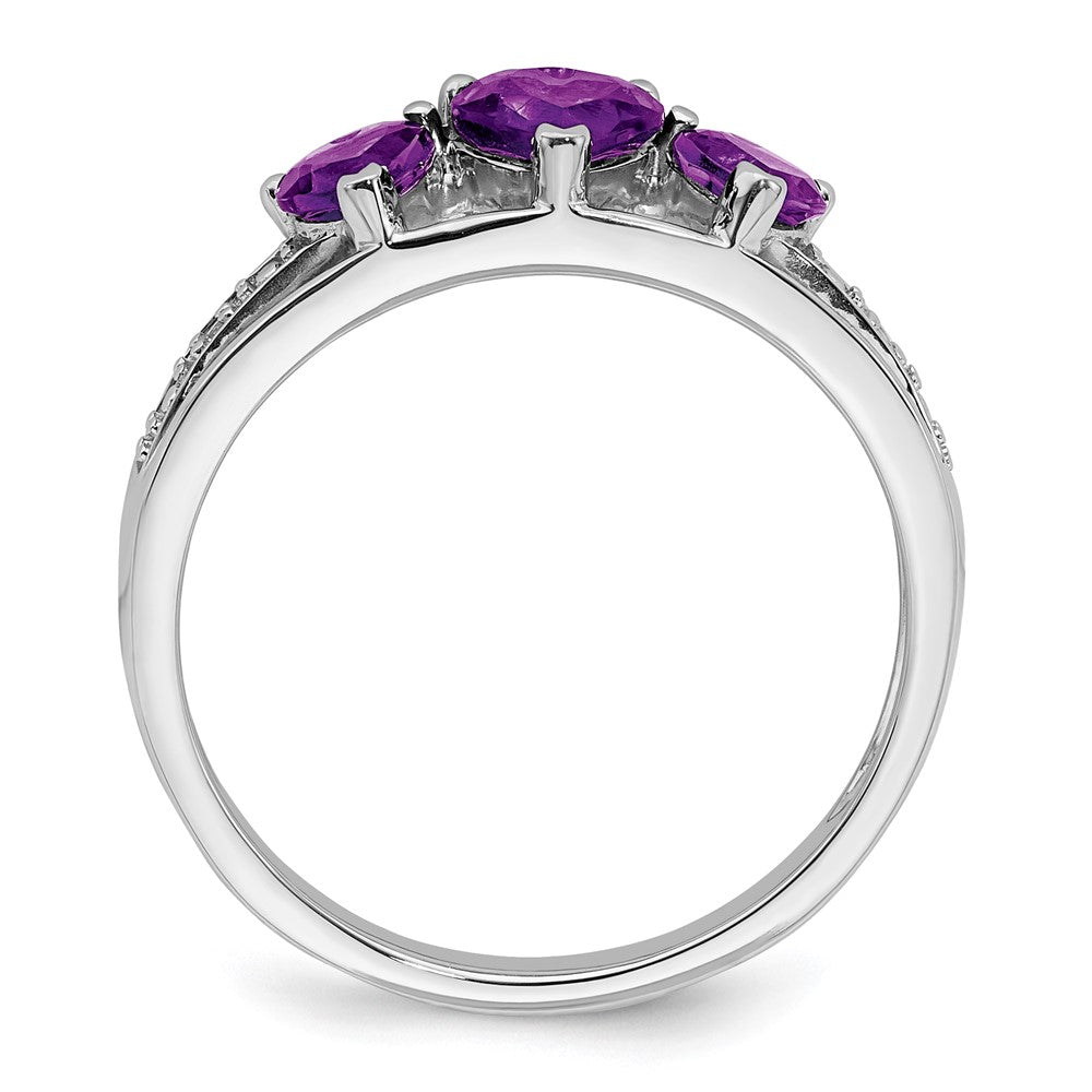 White Gold Gemstone and Diamond Heart Ring