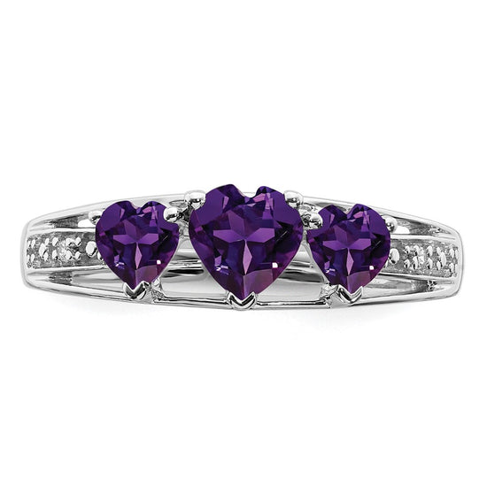White Gold Gemstone and Diamond Heart Ring