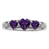 White Gold Gemstone and Diamond Heart Ring