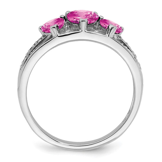 White Gold Gemstone and Diamond Heart Ring
