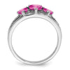 White Gold Gemstone and Diamond Heart Ring