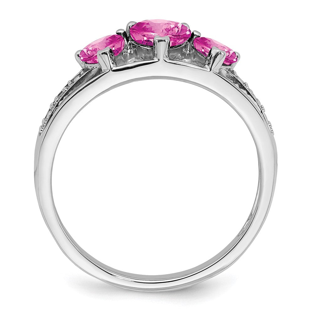 White Gold Gemstone and Diamond Heart Ring