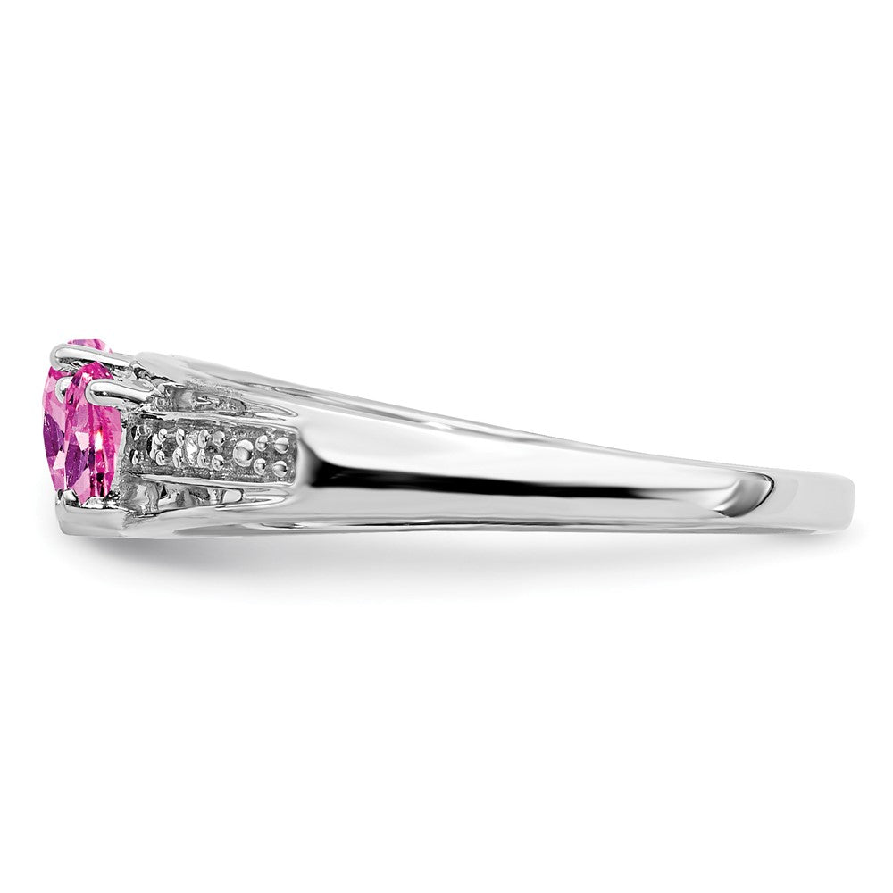 White Gold Gemstone and Diamond Heart Ring
