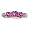 White Gold Gemstone and Diamond Heart Ring