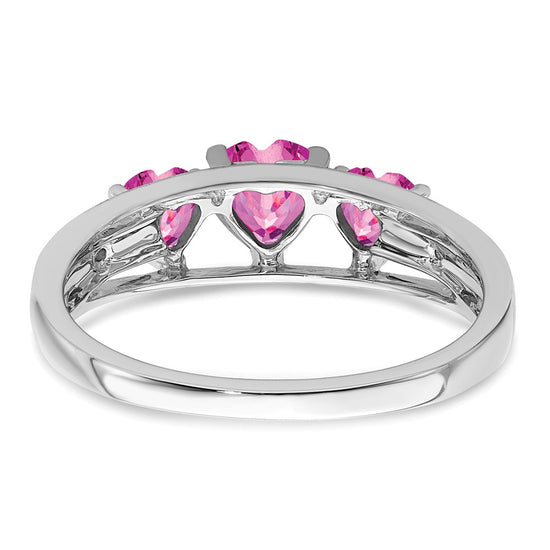 White Gold Gemstone and Diamond Heart Ring