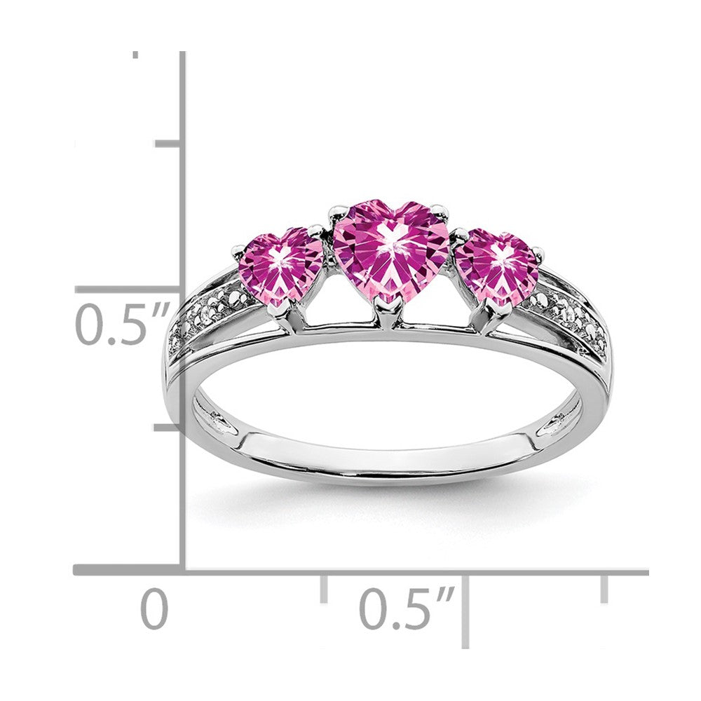 White Gold Gemstone and Diamond Heart Ring