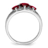 White Gold Gemstone and Diamond Heart Ring